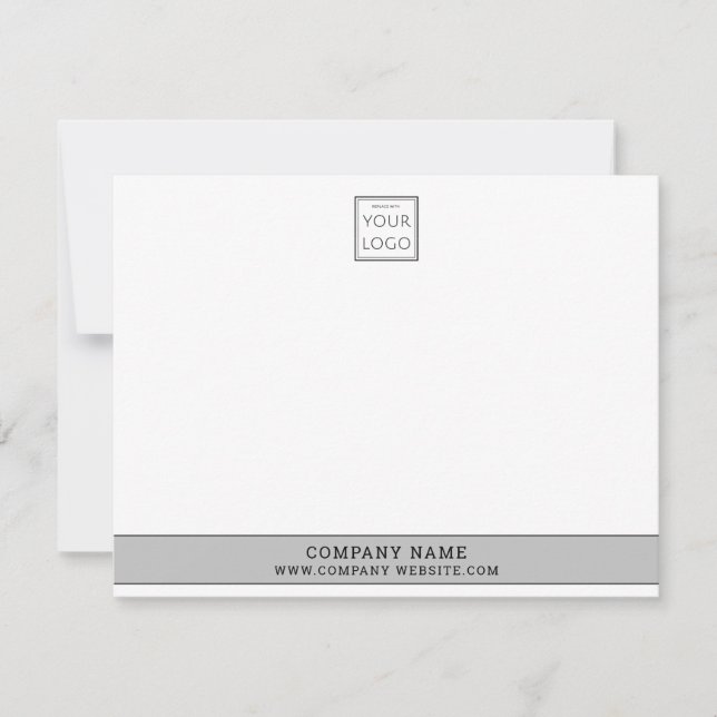 Custom Business Logo Silver Grey Company Name  Card (Front)