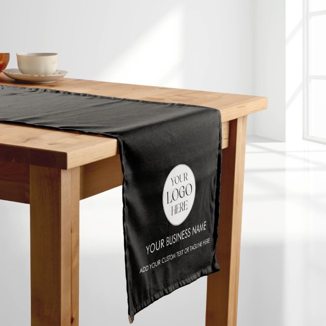 Custom Business Logo Simple Branded Promotional Short Table Runner (Creator Uploaded)