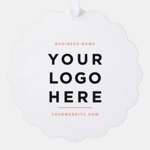 Custom Business Logo Simple Minimal Holiday Tree Decoration Card