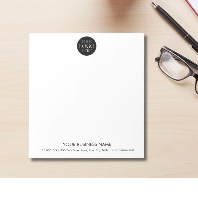 Custom Business Logo Simple Minimalist Promotional Notepad (In situ)