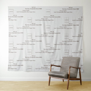 Custom Business Logo Slogan Tradeshow Backdrop Tapestry