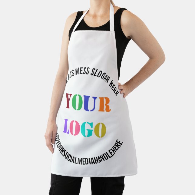 Custom Business Logo Social Media Info Apron (Insitu)