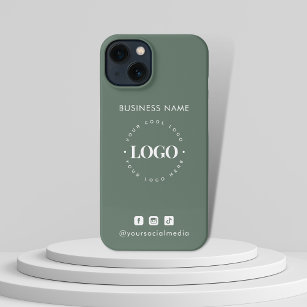 Custom Business Logo & Social Media Minimalist  iPhone 13 Case