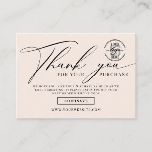Custom Business Logo Social Media Thank You  Enclosure Card