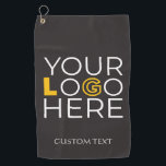 Custom Business Logo Sports Company Golf Towel<br><div class="desc">Custom Business Logo Sports Company Golf Towel. Custom golf towels are a great way to personalise your game! Made from a durable poly blend,  these towels are great for cleaning and drying your equipment while out on your favourite course. They’ll look vibrant with your text,  monogram or artwork.</div>