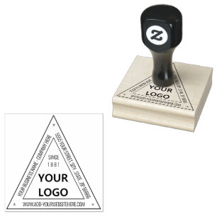 Custom Business Logo Stamp Modern Triangle Design