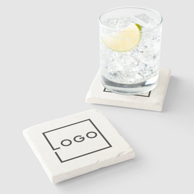 Custom Business Logo Stone Coaster (Side)