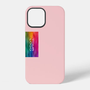 Custom Business Logo Template Elegant Pink Peach iPhone 12 Case