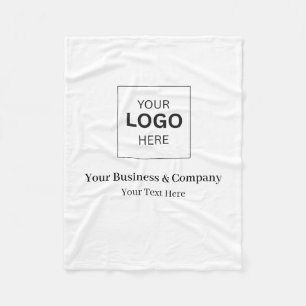 Custom Business Logo Template Fleece Blanket