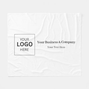 Custom Business Logo Template Fleece Blanket