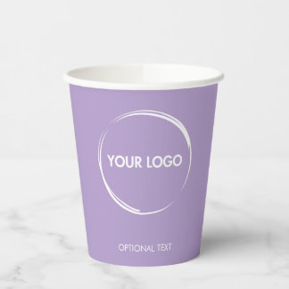 Custom Business Logo Template Lavender Lilac Paper Cups
