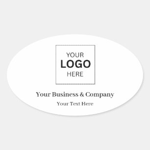 Custom Business Logo Template Oval Sticker