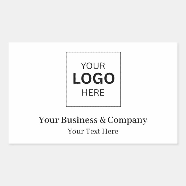 Custom Business Logo Template Rectangular Sticker (Front)