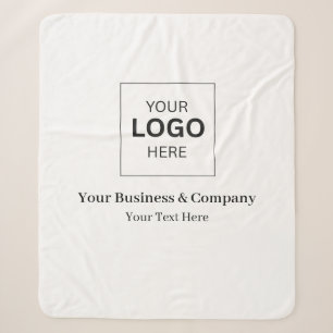 Custom Business Logo Template Sherpa Blanket