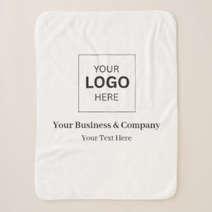 Custom Business Logo Template Sherpa Blanket