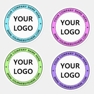Custom Business Logo Text and Colours Stamp Labels