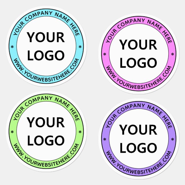 Custom Business Logo Text and Colours Stamp Labels (Group)