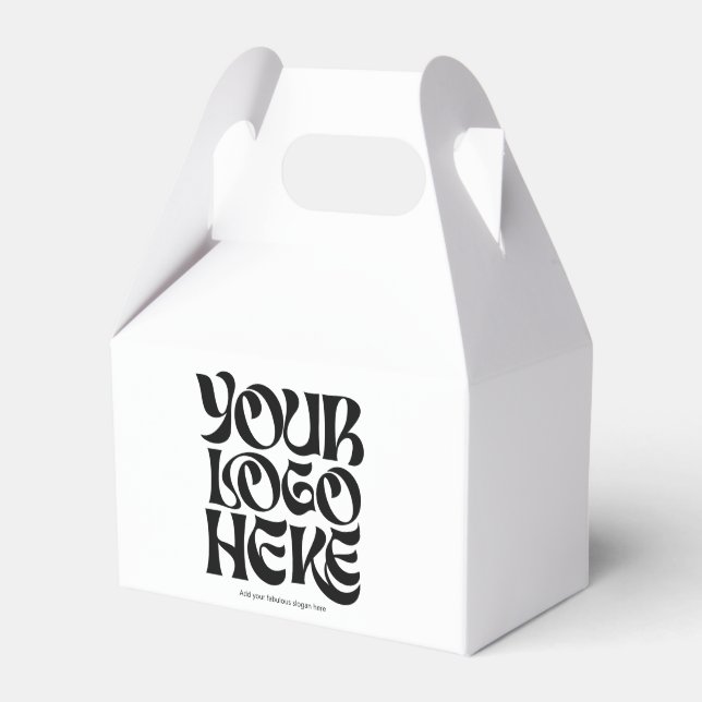 Custom Business Logo, Text, Background Favour Box (Front Side)