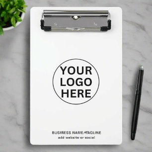 Custom Business Logo & Text  Black & White Branded Mini Clipboard