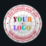 Custom Business Logo Text Company Dart Board<br><div class="desc">Custom Colours and Fonts - Design Your Own Dartboards with Simple Personalised Your Company Logo and Name Website or Custom Text Professional Design Promotional Business Dart Board / Gift - Add Your Logo - Image or Photo - QR Code / Name - Company / Website or Phone , E-mail /...</div>