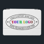 Custom Business Logo Text Company iPad Air Cover<br><div class="desc">Custom Font and Colours - iPad Covers with with Business Logo Company Stamp - Personalised Website - Text Promotional Professional Customisable Stamp iPad Cases Gift - Add Your Logo - Image / Name - Company / Website - Information - Resize and move or remove and add elements / text with...</div>