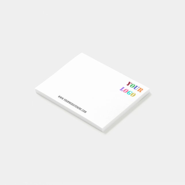 Custom Business Logo Text Company Post-it® Notes (Angled)