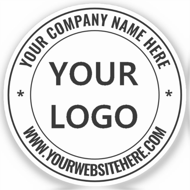 Custom Business Logo Text Company Stamp Sticker (Front)