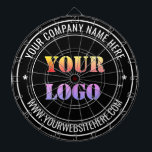 Custom Business Logo Text Dart Board - Your Colour<br><div class="desc">Custom Colours and Fonts - Dartboards with Simple Personalised Your Company Logo and Name Website or Custom Text Professional Design Promotional Business Dart Board / Gift - Add Your Logo - Image or Photo - QR Code / Name - Company / Website or Phone , E-mail / more - Resize...</div>