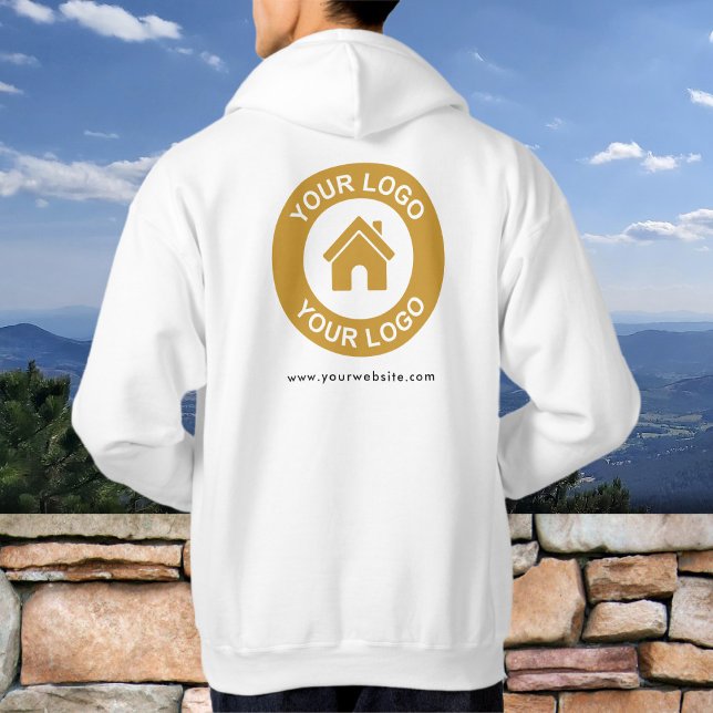 Custom Business Logo Text Front and Backside Print Hoodie (Creator Uploaded)
