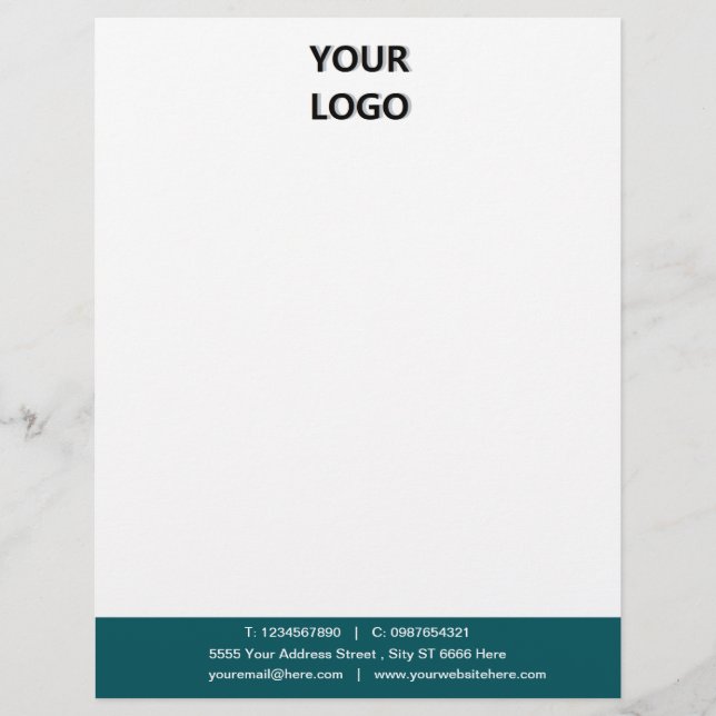 Custom Business Logo Text Info Colours Letterhead (Front)