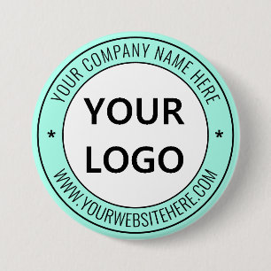 Custom Business Logo Text Info Stamp Button