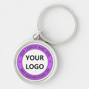 Custom Business Logo Text Info Stamp Keychain