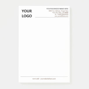 Custom Business Logo Text Info Your Company Post-it Notes