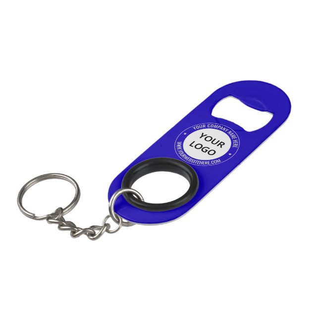 Custom Business Logo Text Keychain Bottle Opener (Front Angled)