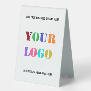 Custom Business Logo Text Name Table Tent Sign