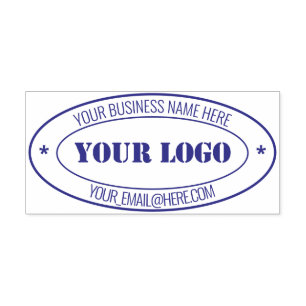 Custom Business Logo Text Oval Self-inking Stamp