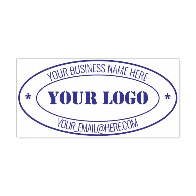 Custom Business Logo Text Oval Self-inking Stamp (Design)