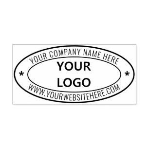 Custom Business Logo Text Oval Self-inking Stamp