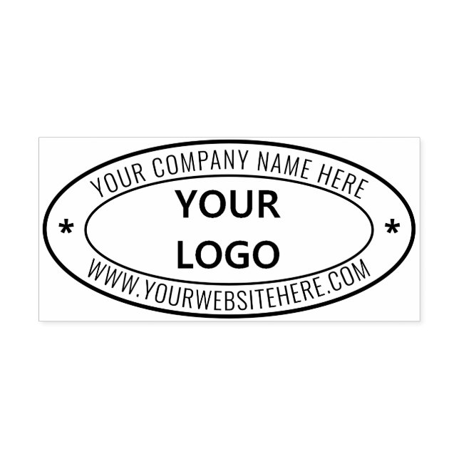 Custom Business Logo Text Oval Self-inking Stamp (Design)