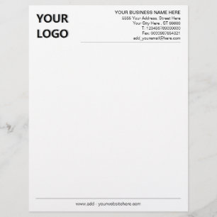 Custom Business Logo Text Personalised Letterhead