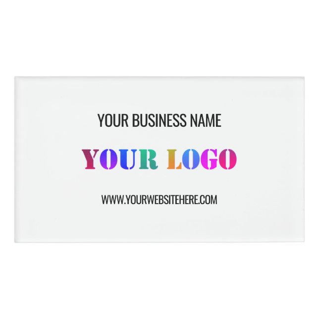 Custom Business Logo Text Personalised Name Tag (Front)