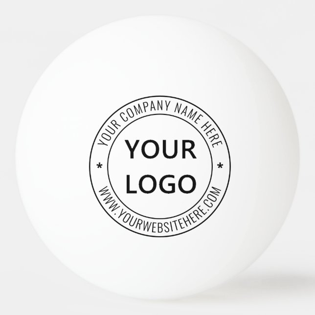 Custom Business Logo Text Ping Pong Ball Example (Front)