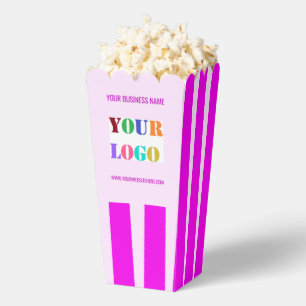 Custom Business Logo Text Popcorn Box Your Colours