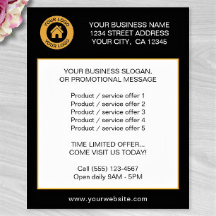 Custom Business Logo Text Product Services Offer Flyer
