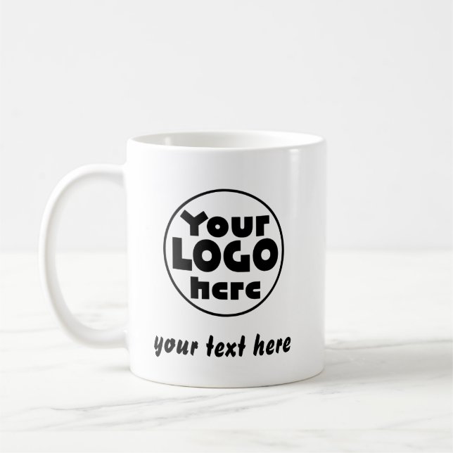 Custom Business Logo Text  Professional Company Coffee Mug (Left)