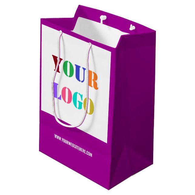 Custom Business Logo Text Promotional Gift Bags (Back Angled)