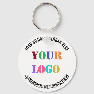 Custom Business Logo Text Promotional Social Media Key Ring