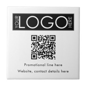 Custom Business Logo Text QR Code Promotional Ceramic Tile