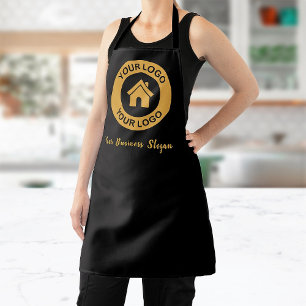 Custom Business Logo Text Slogan Adult Apron