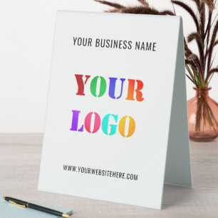 Custom Business Logo Text Table Tent Sign Example